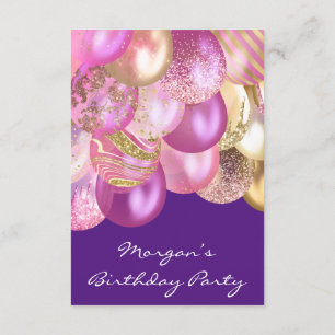 Invitación Cumpleaños Baby Shower oro rosa Ballonspurple