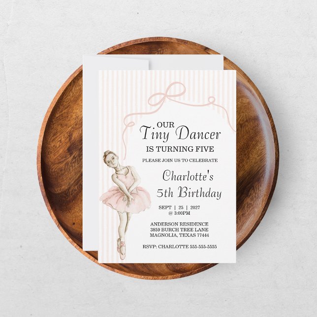 Invitación Cumpleaños Bailarina Pequeña Bailarina Rosa (Subido por el creador)