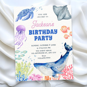 Invitación Cumpleaños bajo el mar