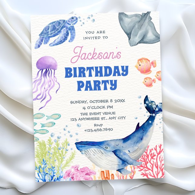 Invitación Cumpleaños bajo el mar (Subido por el creador)