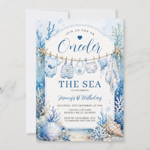 Invitación Cumpleaños bajo el mar Ropero de Animales Oceánico