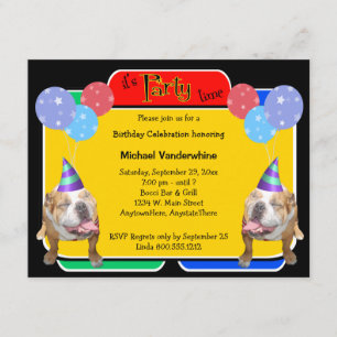 Invitación Cumpleaños Barker del bulldog