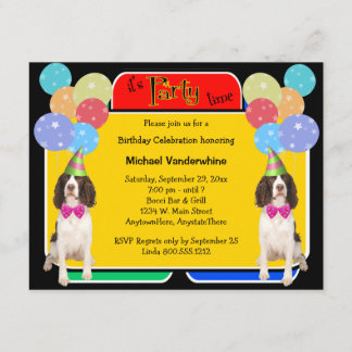 Invitación Cumpleaños Barker del perro de aguas de saltador