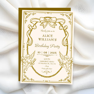 Invitación Cumpleaños barroco artístico vintage