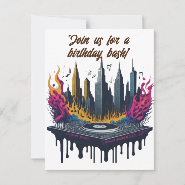 Invitación ¡Cumpleaños Bash! (Anverso)