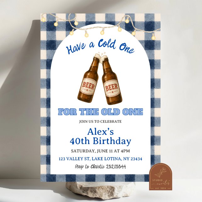Invitación Cumpleaños BBQ Blue Gingham Grill and Chill (Subido por el creador)
