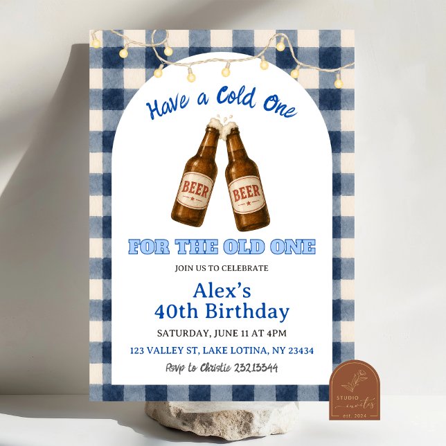 Invitación Cumpleaños BBQ Blue Gingham Grill and Chill (Subido por el creador)