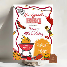 Invitación Cumpleaños BBQ en el patio trasero