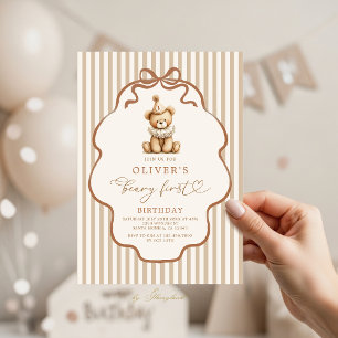 Invitación Cumpleaños Beary Primero