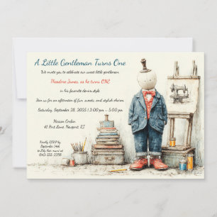 Invitación Cumpleaños bebé de mezclilla 1er & Boceto de perfu