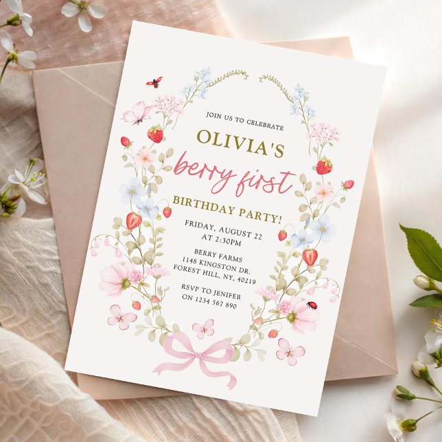 Invitación Cumpleaños Berry First Fresa 1 (Subido por el creador)