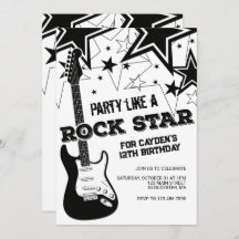 Cumpleaños blanco y negro de la guitarra Rockstar