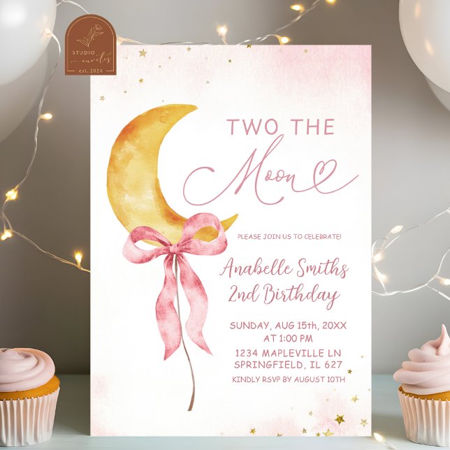 Invitación Cumpleaños Boho Coquette Luna Rosa Boho Girl 2 (Subido por el creador)