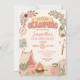 Invitación Cumpleaños Boho Pink Vamos a Glamping