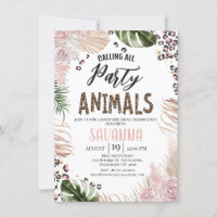 Cumpleaños Boho Safari Estampado de Guepardo Flora