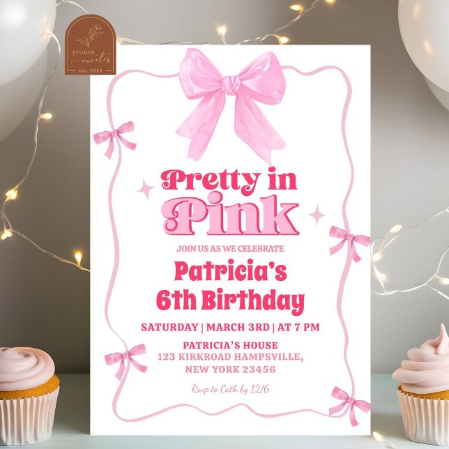 Invitación Cumpleaños Bonito en Rosa (Subido por el creador)