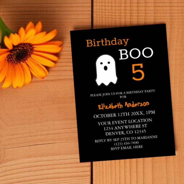 Invitación Cumpleaños Boo Otoño Halloween (Subido por el creador)