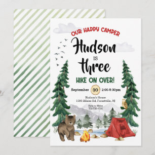 Invitación Cumpleaños Bosque de Nuestro Campista Feliz