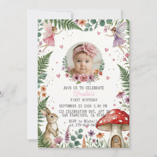 Invitación Cumpleaños Bosque Encantado de Hadas de Dulces Pas