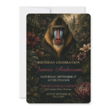 Cumpleaños botánico elegante Mandrill Hito