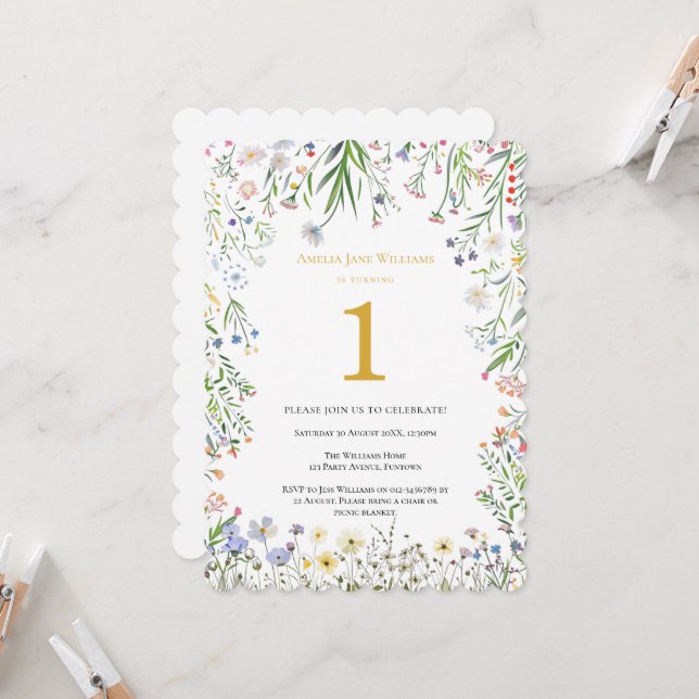 Invitación Cumpleaños botánico número 1 (Anverso/Reverso In Situ)