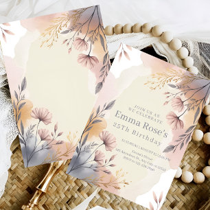 Invitación Cumpleaños Botánico Rubor