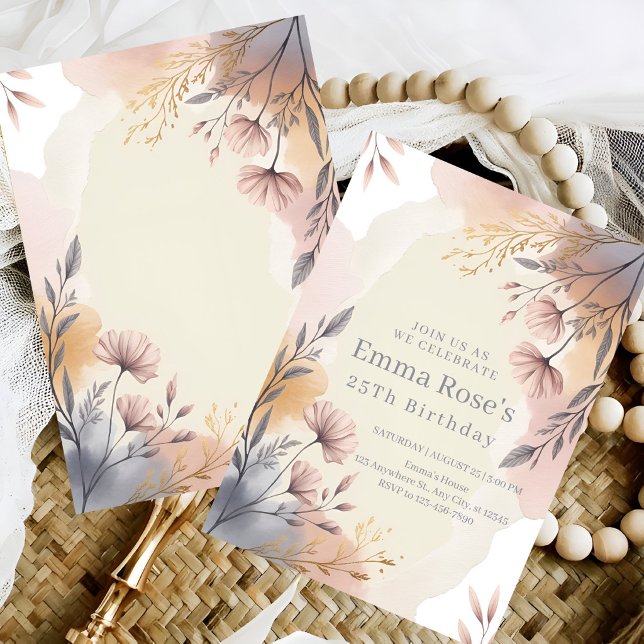 Invitación Cumpleaños Botánico Rubor (Subido por el creador)
