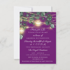 Invitación Cumpleaños Bridal Shower Light Jar Purple Maison