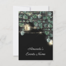 Invitación Cumpleaños Bridal Shower Light Jar Rustic Black