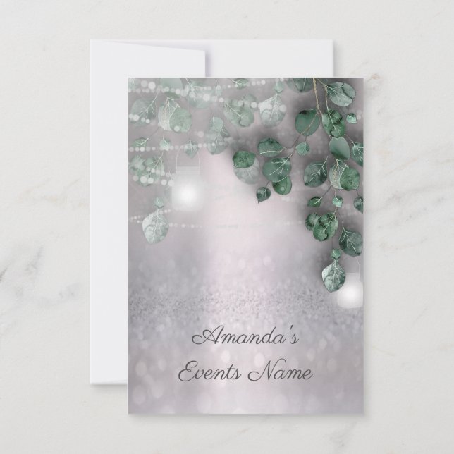 Invitación Cumpleaños Bridal Shower Light Jar Rustic Elegance (Reverso)