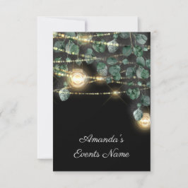 Invitación Cumpleaños Bridal Shower Light Jar Rustic Green Go