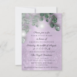 Invitación Cumpleaños Bridal Shower Light Jar Rustic Purple