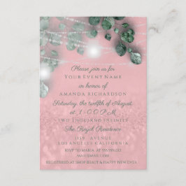 Invitación Cumpleaños Bridal Shower Light Jar Rustic Rubor Pi