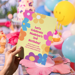 Invitación Cumpleaños Bright Flower Power