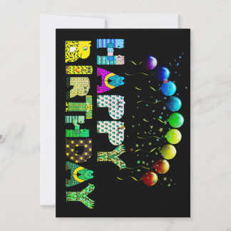 Invitación Cumpleaños brillante y colorido
