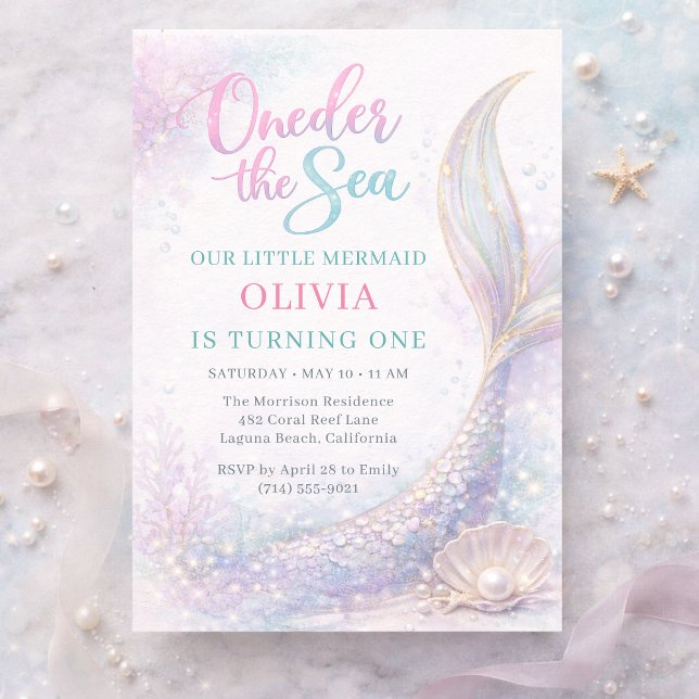 Invitación Cumpleaños Brillo Sirena Bajo el Mar 1 (Subido por el creador)