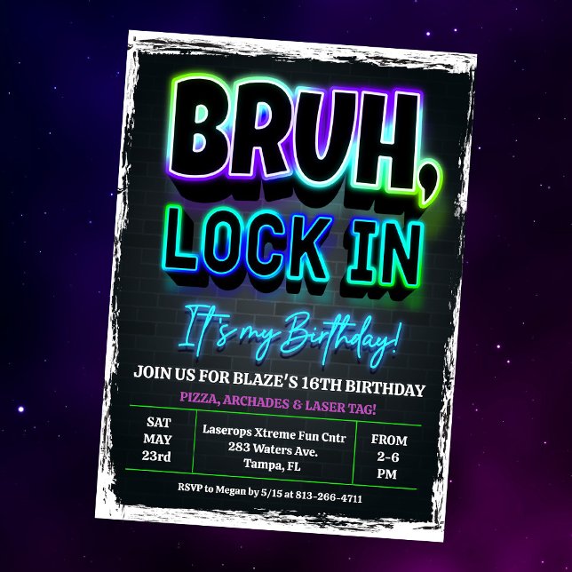 Invitación Cumpleaños Bruh Lock In (Subido por el creador)