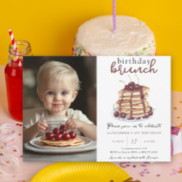 Invitación Cumpleaños Brunch Fiesta de Primer Cumpleaños con 