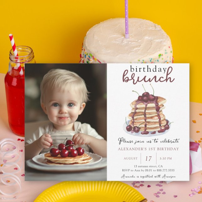 Invitación Cumpleaños Brunch Fiesta de Primer Cumpleaños con  (Subido por el creador)