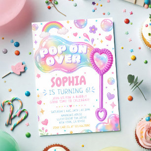 Invitación Cumpleaños Burbuja Explota 1er