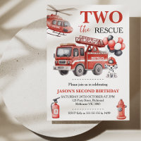 Cumpleaños Camión de Bomberos Rojo Dos al Rescate 