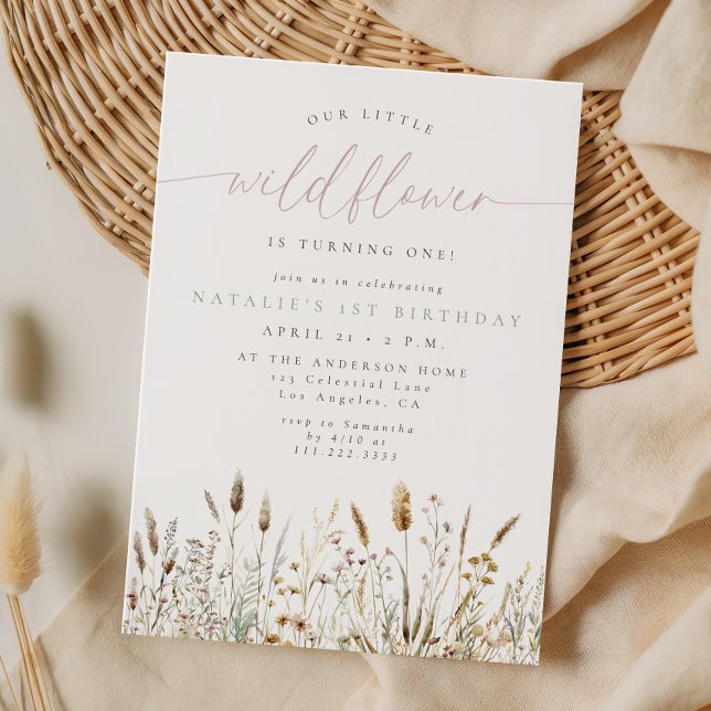 Invitación Cumpleaños Campo de Flores Silvestres Boho Rústico (Subido por el creador)
