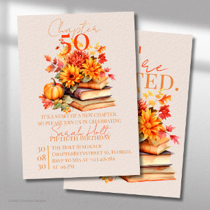 Invitación Cumpleaños Capítulo Cincuenta Pilas de Libros Cala