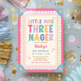 Invitación Cumpleaños caprichosa señorita threenager 3 años
