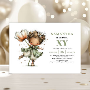Invitación Cumpleaños caprichoso de la niña hada 1er cumpleañ