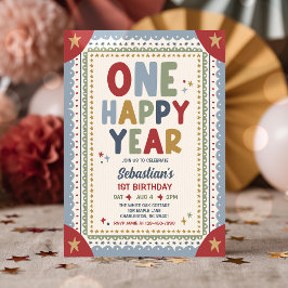 Invitación Cumpleaños caprichoso de niño 1 año