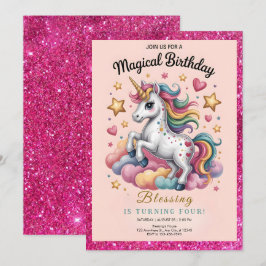 Invitación Cumpleaños caprichoso de unicornio 4