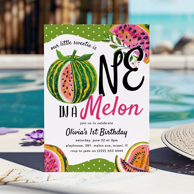 Invitación Cumpleaños caprichoso número uno de 'One in a Melo (Subido por el creador)