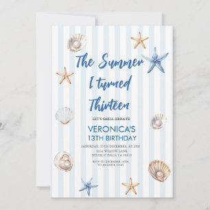 Invitación Cumpleaños Caracola El Verano Que Cumplí Trece
