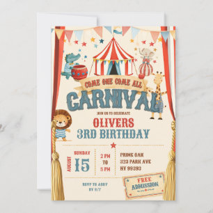 Invitación Cumpleaños Carnaval Ven Todos